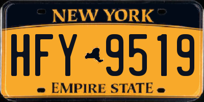 NY license plate HFY9519