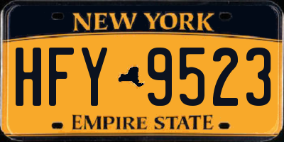 NY license plate HFY9523