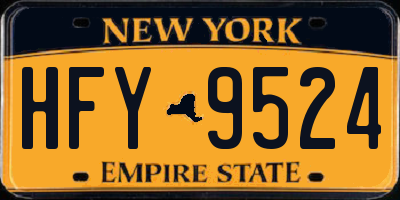 NY license plate HFY9524