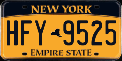 NY license plate HFY9525