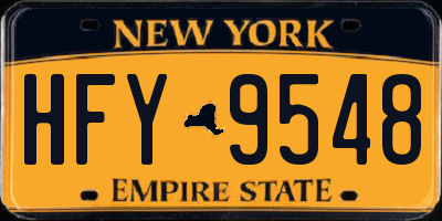 NY license plate HFY9548