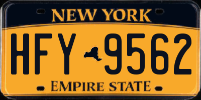 NY license plate HFY9562