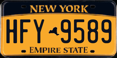 NY license plate HFY9589