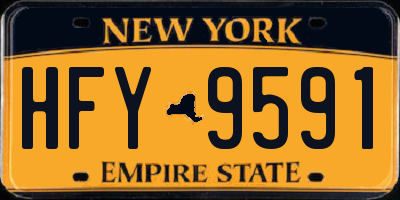 NY license plate HFY9591