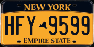 NY license plate HFY9599