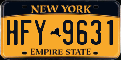 NY license plate HFY9631