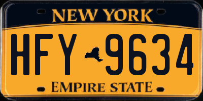 NY license plate HFY9634