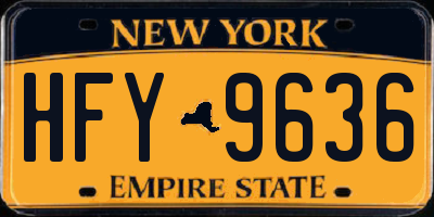 NY license plate HFY9636