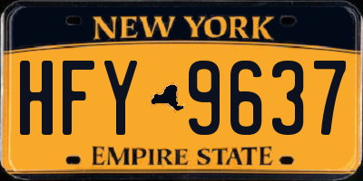 NY license plate HFY9637