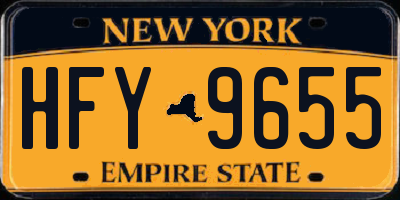 NY license plate HFY9655
