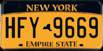 NY license plate HFY9669
