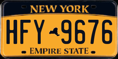 NY license plate HFY9676
