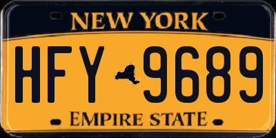 NY license plate HFY9689
