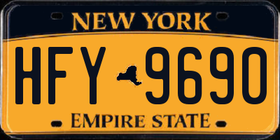 NY license plate HFY9690