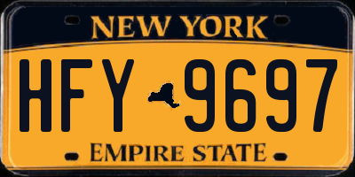NY license plate HFY9697