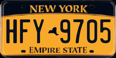 NY license plate HFY9705