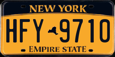 NY license plate HFY9710