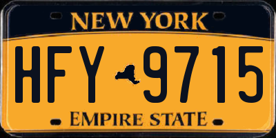 NY license plate HFY9715