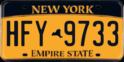 NY license plate HFY9733