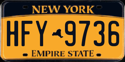 NY license plate HFY9736
