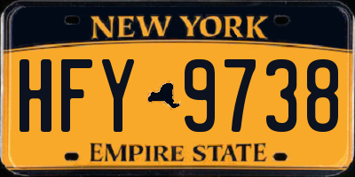NY license plate HFY9738