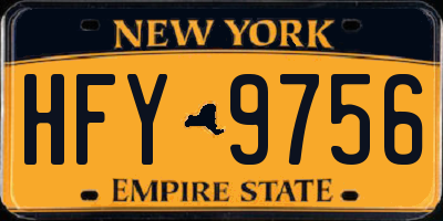 NY license plate HFY9756
