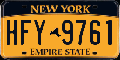 NY license plate HFY9761