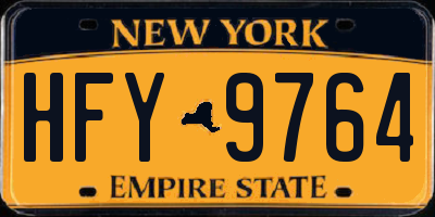 NY license plate HFY9764