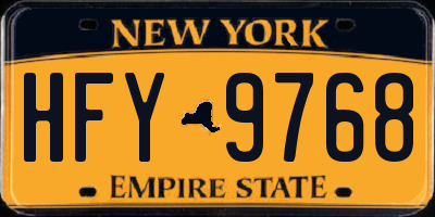 NY license plate HFY9768
