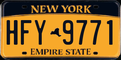 NY license plate HFY9771