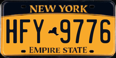NY license plate HFY9776