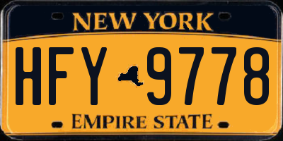 NY license plate HFY9778