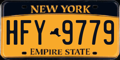 NY license plate HFY9779