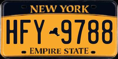 NY license plate HFY9788