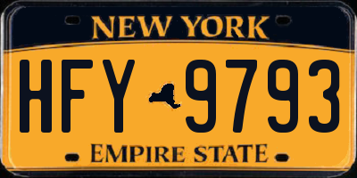 NY license plate HFY9793