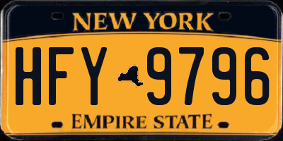 NY license plate HFY9796