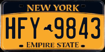 NY license plate HFY9843