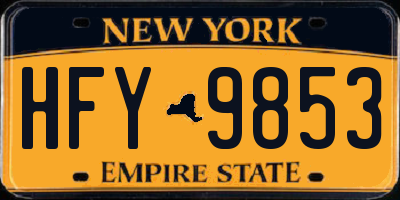 NY license plate HFY9853