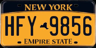 NY license plate HFY9856