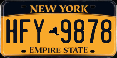 NY license plate HFY9878