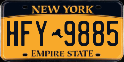 NY license plate HFY9885