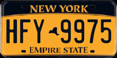 NY license plate HFY9975