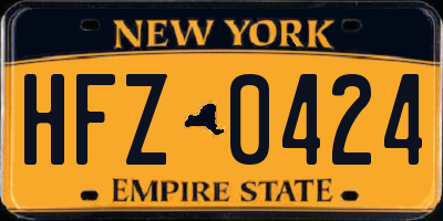 NY license plate HFZ0424