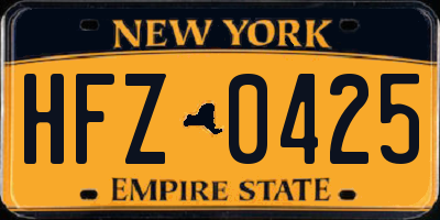 NY license plate HFZ0425