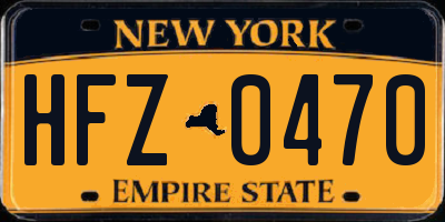 NY license plate HFZ0470