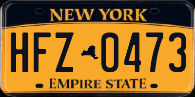 NY license plate HFZ0473