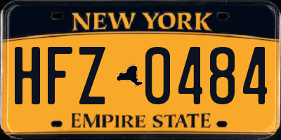 NY license plate HFZ0484