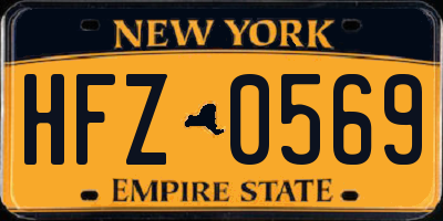 NY license plate HFZ0569