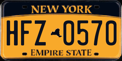 NY license plate HFZ0570