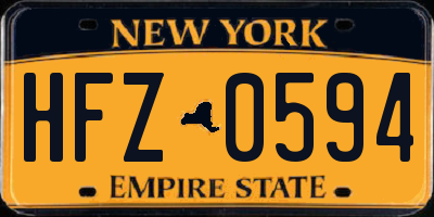 NY license plate HFZ0594